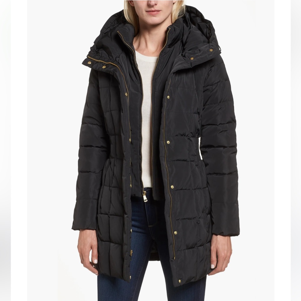Cole Haan Winter Puffer Coat Black Size XS Puffy X-Small Extra Small Neutral